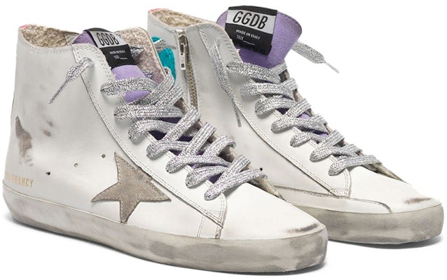 (W) Golden Goose Francy 'Putih Bintang Merah Muda Distressed' G36WS591.C43 Order (W) Golden Goose Francy 'Putih Bintang Merah Muda Distressed' G36WS591.C43