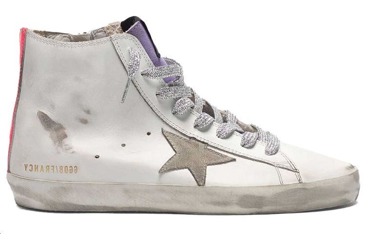 Order (W) Golden Goose Francy ''Weiß Pinker Stern Used-Look'' G36WS591.C43