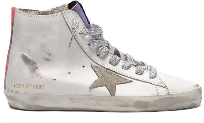 (Women) Golden Goose Francy 'White Pink Star Distressed' G36WS591.C43 Order (Women) Golden Goose Francy 'White Pink Star Distressed' G36WS591.C43