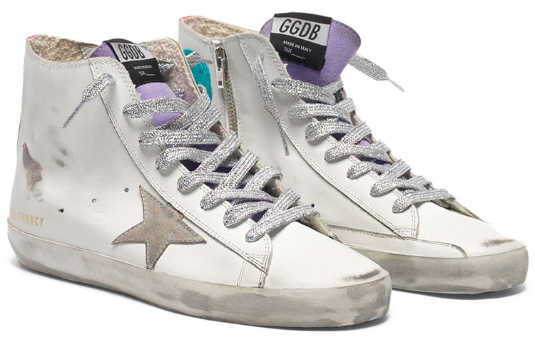 Lookbook (W) Golden Goose Francy ''Weiß Pinker Stern Used-Look'' G36WS591.C43