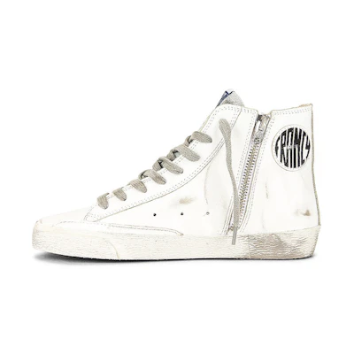 (W) Golden Goose Francy High 'Distressed White'