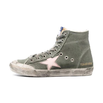 (W) Golden Goose Francy High 'Green Canvas'