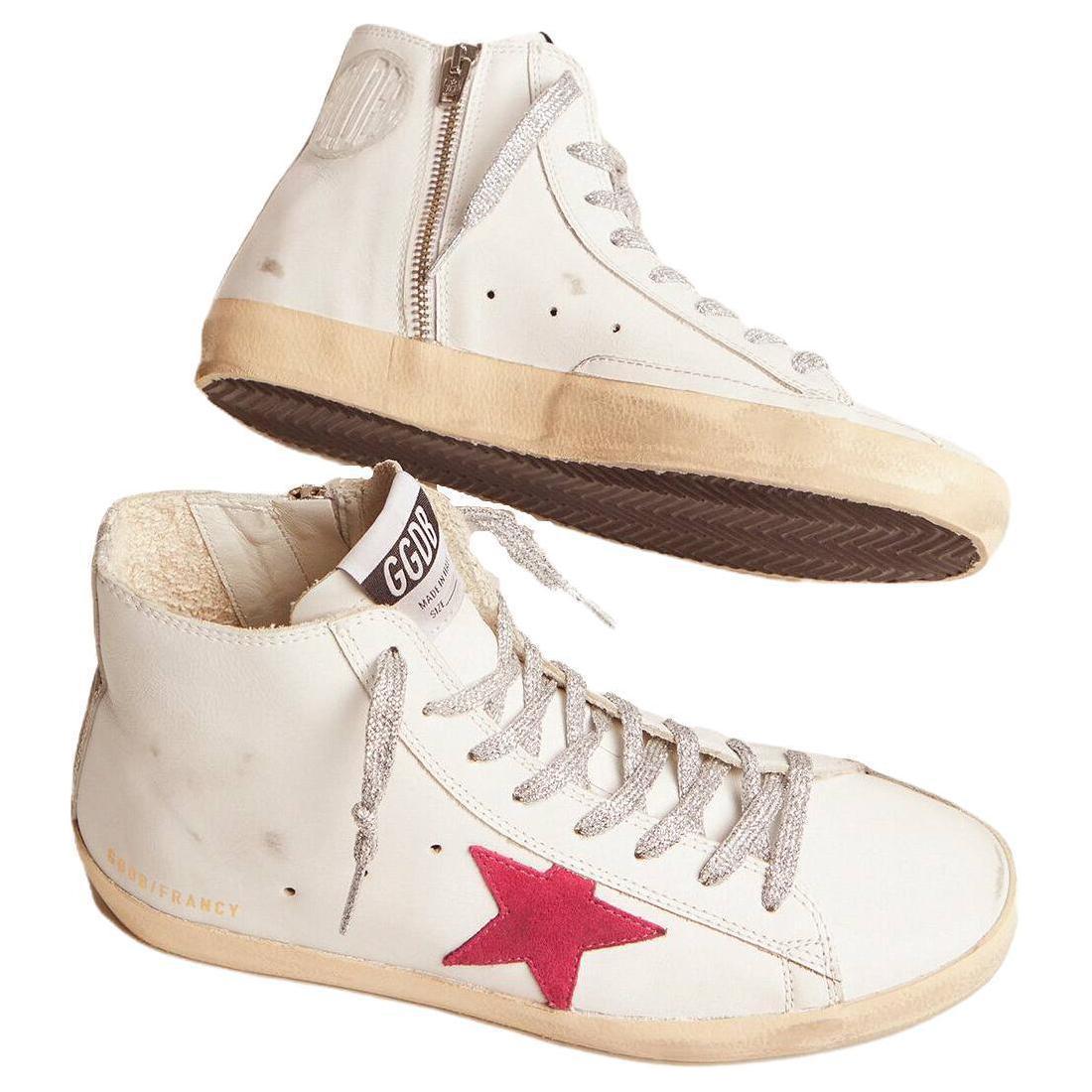 Shop (Women) Golden Goose Francy High 'White Red' GWF00113.F001096.10495