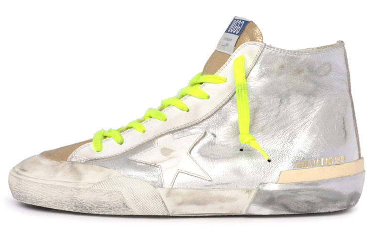 (Women) Golden Goose Francy LTD 'Distressed Silver High-Top' GWF00114.F002409.70203