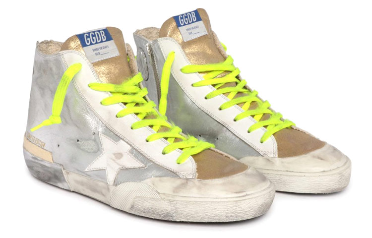 Lookbook (W) Golden Goose Francy LTD 'Zapatillas Plateadas Altas Desgastadas' GWF00114.F002409.70203