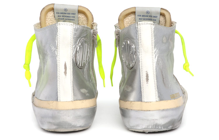 Shop (W) Golden Goose Francy LTD 'Zapatillas Plateadas Altas Desgastadas' GWF00114.F002409.70203