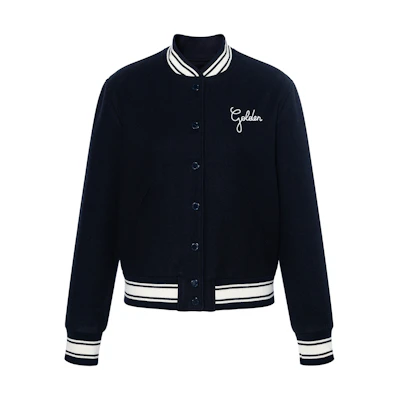 (Women) Golden Goose FW22 Logo Print Button Jacket Dark Blue. GWP00832P00061850486