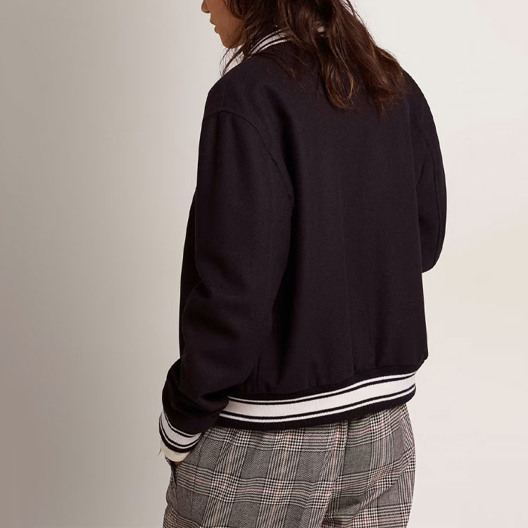 Purchase (W) 골든구스 FW22 로고 프린트 버튼 자켓 다크블루. GWP00832P00061850486