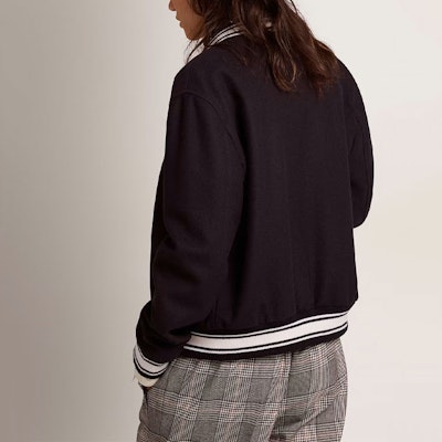 (W) Golden Goose FW22 徽標印花按扣外套 深藍色 GWP00832P00061850486 Purchase (W) Golden Goose FW22 徽標印花按扣外套 深藍色 GWP00832P00061850486