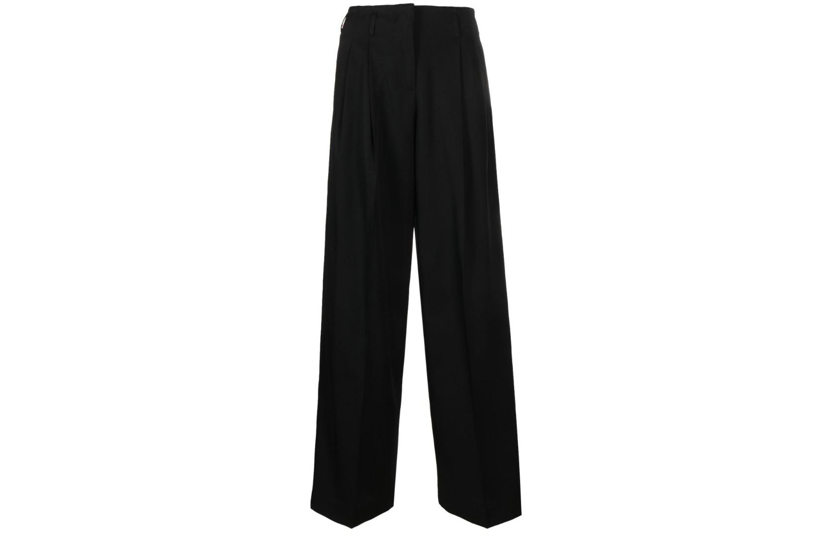 Order (W) Golden Goose FW23 Celana High-Waist Wide-Leg Lipit Hitam GWP01203P00154690100