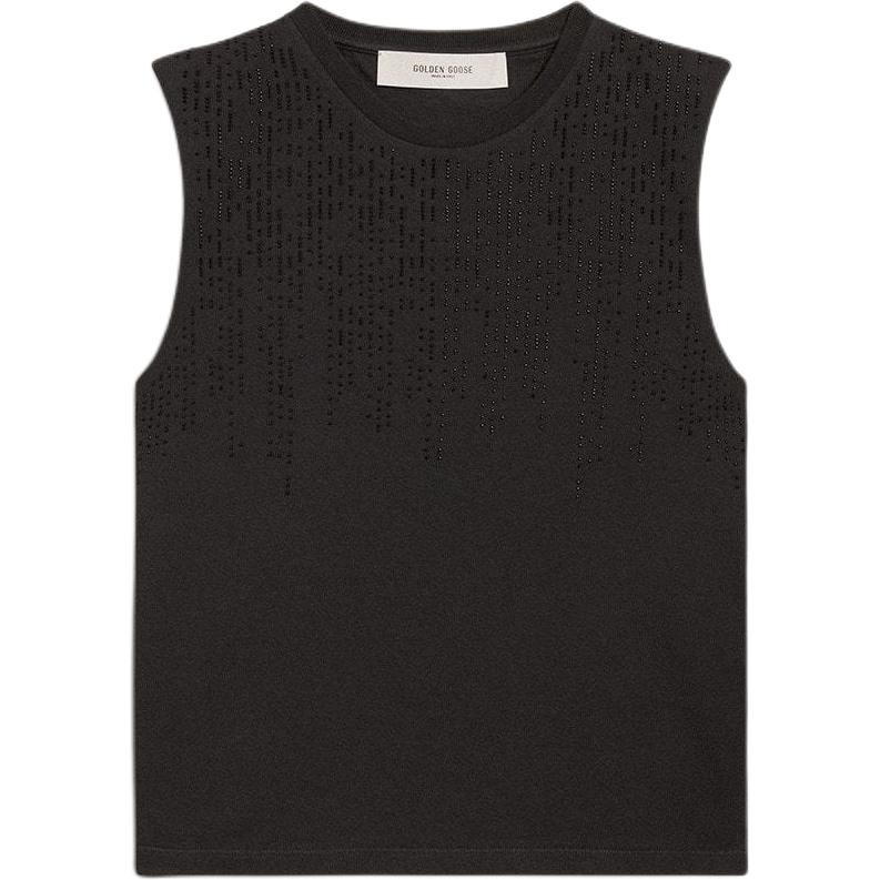 (Women) Golden Goose FW24 Slim Fit Sleeveless Tank Top Black GWP02187P00188590100