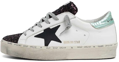 (Women) Golden Goose Hi-Star 'Black Star White Teal Distressed' G36WS945.Q1 (Women) Golden Goose Hi-Star 'Black Star White Teal Distressed' G36WS945.Q1