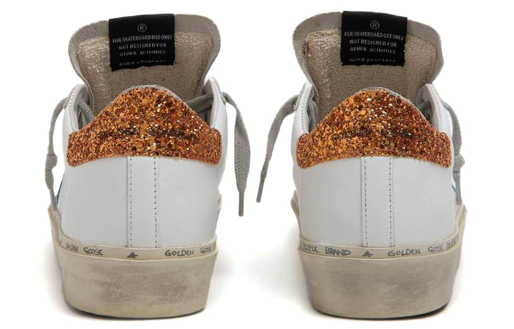 Shop (W) Golden Goose Hi-Star 'Bintang Biru Emas Kilat Putih Distressed' G36WS945.Q2