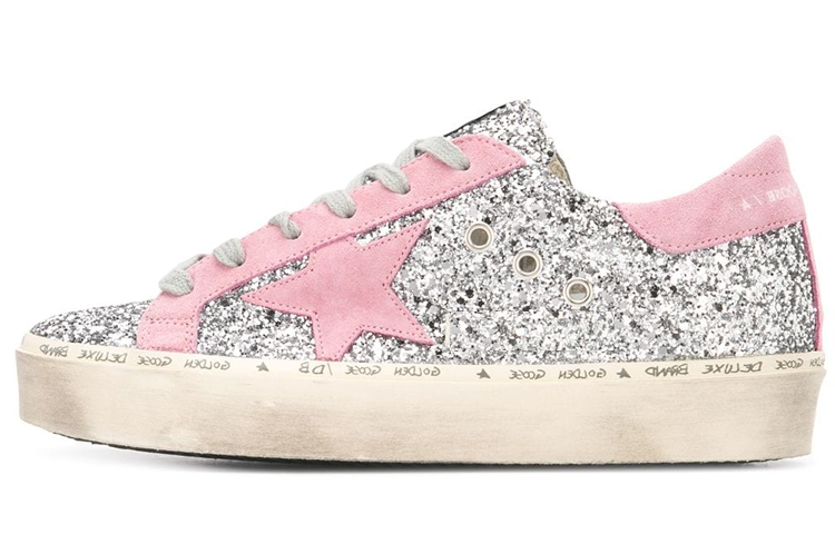 (Women) Golden Goose Hi-Star 'Silver Distressed' G36WS945.M8