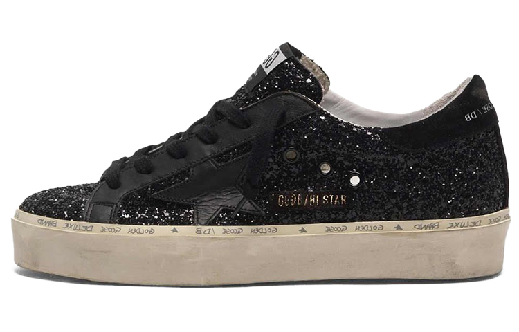 (Women) Golden Goose Hi Star 'Black Glitter' G35WS945.K6