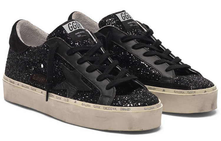 Order (W) Golden Goose Hi Star 'Hitam Berkilau' G35WS945.K6