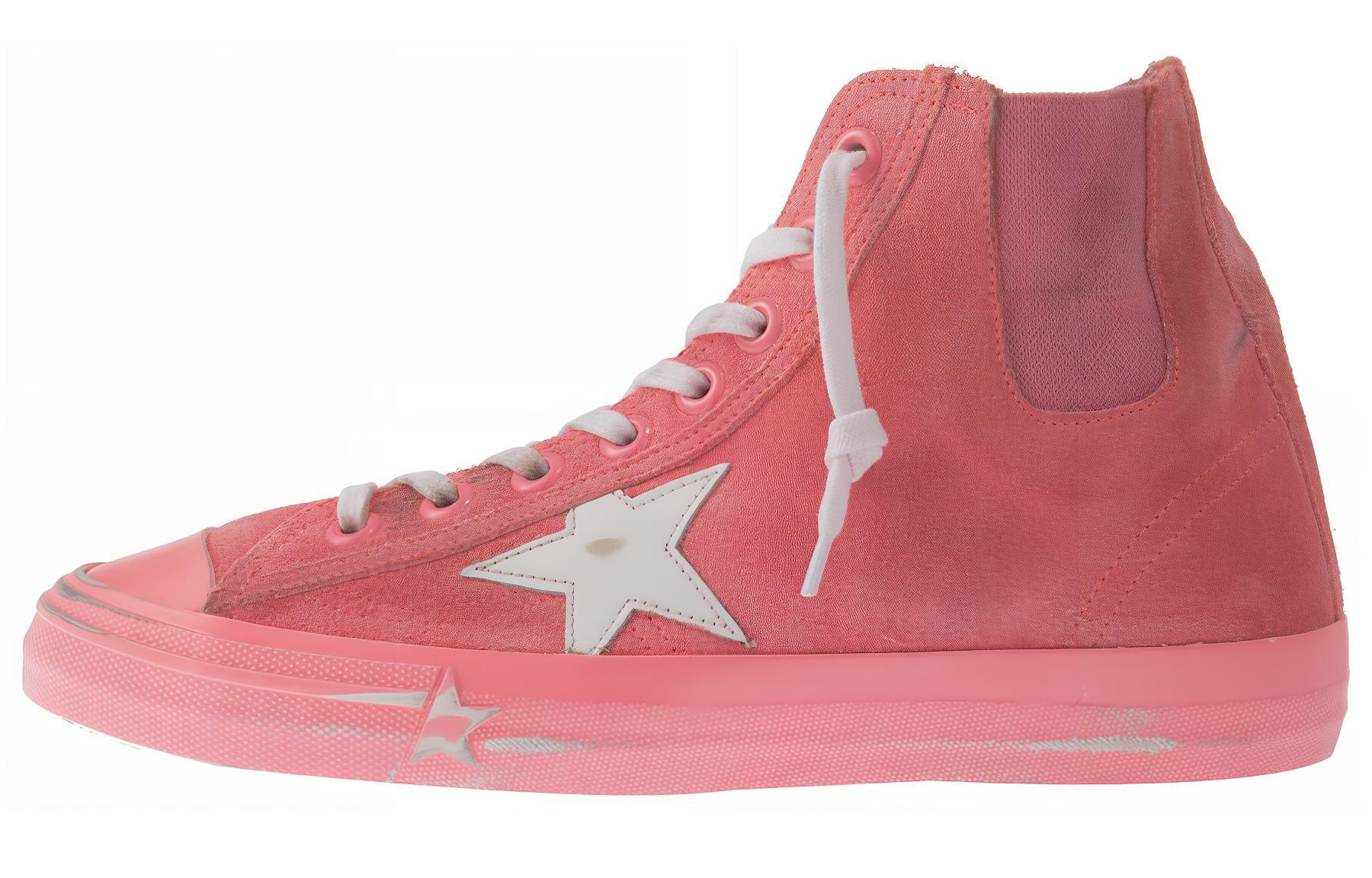 (Women) Golden Goose Hi Star 'Distressed Pink' G32WS638.Q2