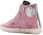 (W) Golden Goose Hi Star 'Distressed Pink' Kasut Berbelang Emas Perempuan G36WS591.C46