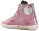 Shop (W) Golden Goose Hi Star 'Distressed Pink' Kasut Berbelang Emas Perempuan G36WS591.C46