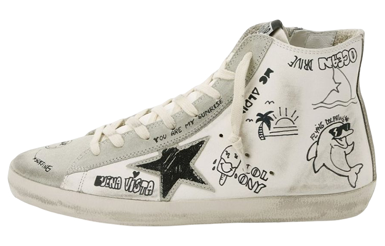 (Women) Golden Goose Hi Star 'Distressed White' GWF00113.F002669.10220