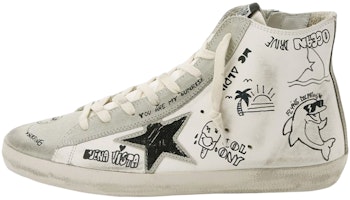 (Women) Golden Goose Hi Star 'Distressed White' GWF00113.F002669.10220 (Women) Golden Goose Hi Star 'Distressed White' GWF00113.F002669.10220