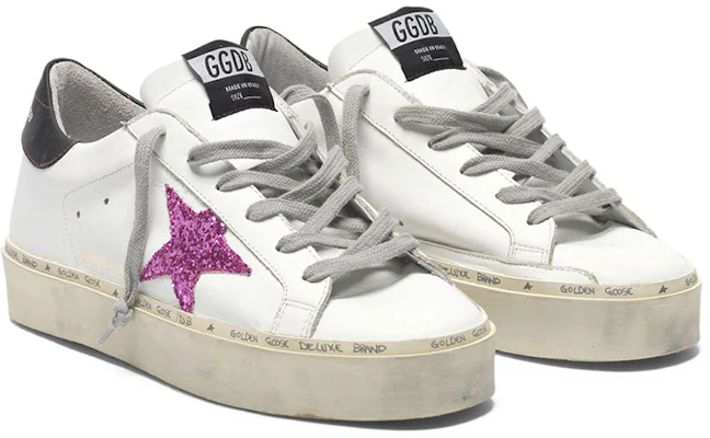 金鵝 Hi Star 皮革 紫色星星亮片 女款 休閒鞋 白色黑尾 做舊款 Order 金鵝 Hi Star 皮革 紫色星星亮片 女款 休閒鞋 白色黑尾 做舊款