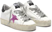 Order 金鵝 Hi Star 皮革 紫色星星亮片 女款 休閒鞋 白色黑尾 做舊款