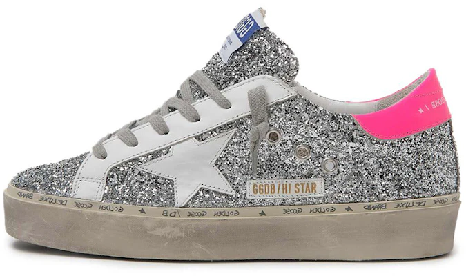 (W) Golden Goose Hi Star ''Sequins Argentés avec Talon Rose''. G36WS945.R8 Buy (W) Golden Goose Hi Star ''Sequins Argentés avec Talon Rose''. G36WS945.R8