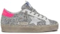 (W) Golden Goose Hi Star 'Perak Payet dengan Tumit Merah Jambu' G36WS945.R8