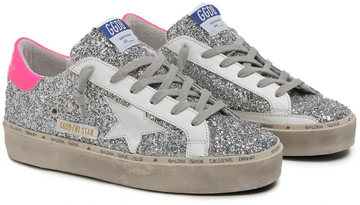 (W) Golden Goose Hi Star ''Sequins Argentés avec Talon Rose''. G36WS945.R8 Lookbook (W) Golden Goose Hi Star ''Sequins Argentés avec Talon Rose''. G36WS945.R8