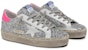 (W) Golden Goose Hi Star 'Perak Payet dengan Tumit Merah Jambu' G36WS945.R8