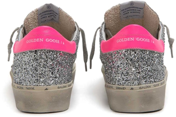 (Women) Golden Goose Hi Star 'Silver Sequins with Pink Heel' G36WS945.R8 Shop (Women) Golden Goose Hi Star 'Silver Sequins with Pink Heel' G36WS945.R8