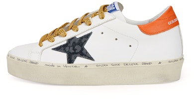 (Women) Golden Goose Hi Star 'White Orange Tail' GWF00118.F000216.80242 (Women) Golden Goose Hi Star 'White Orange Tail' GWF00118.F000216.80242