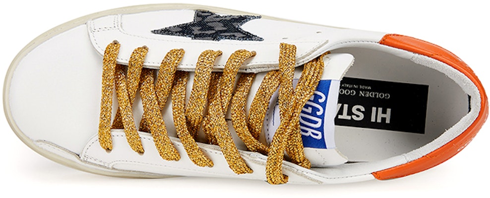(Women) Golden Goose Hi Star 'White Orange Tail' GWF00118.F000216.80242 Shop (Women) Golden Goose Hi Star 'White Orange Tail' GWF00118.F000216.80242