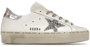 (Women) Golden Goose Hi Star White Glitter Star Mirror Heel GWF00118.F002447.80185 (Women) Golden Goose Hi Star White Glitter Star Mirror Heel GWF00118.F002447.80185