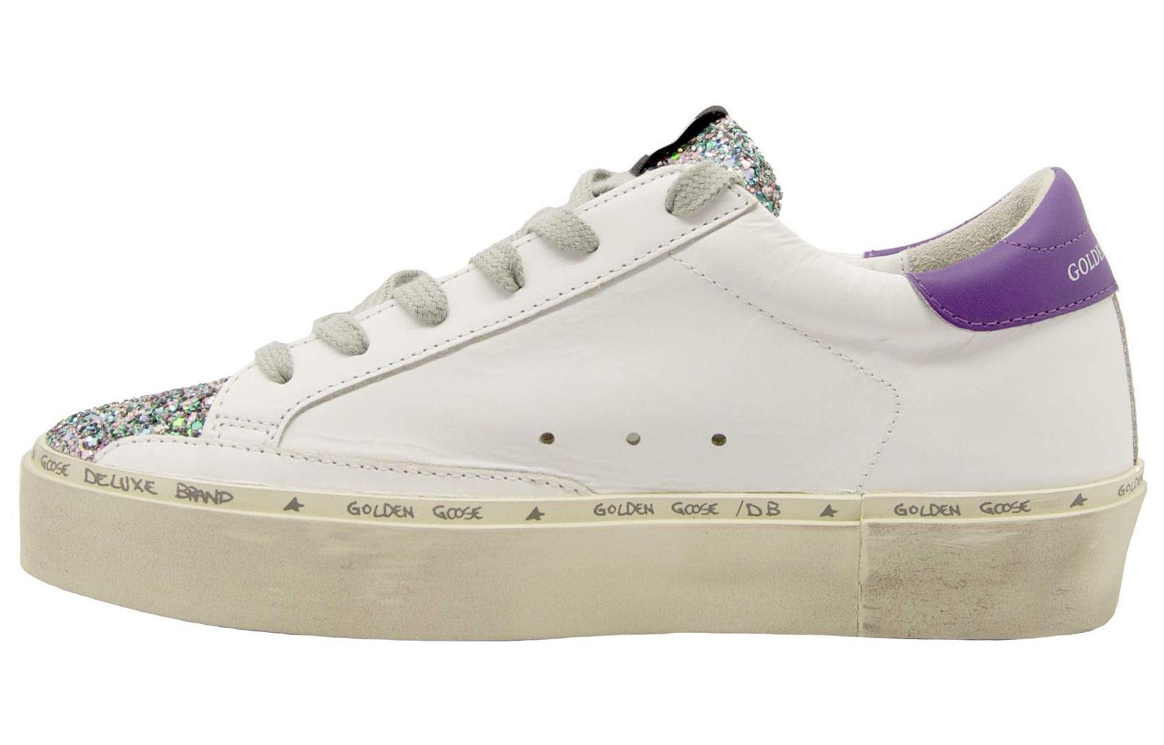 (Women) Golden Goose Hi Star White Leather Low-Top Fashion Sneakers Women G36WS945.R1