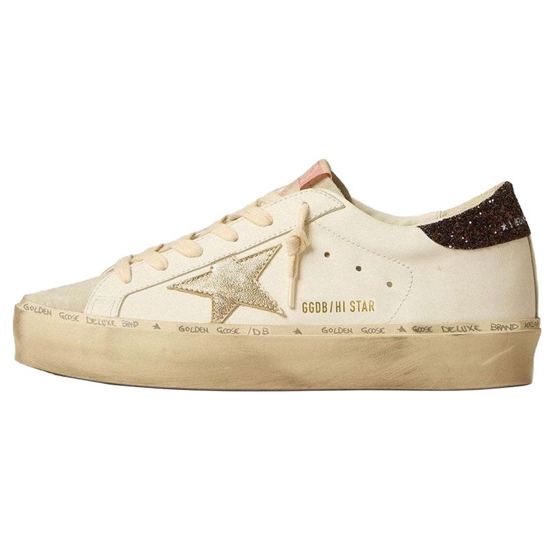 (Women) Golden Goose Hi Star White Leather Low-Top Sneakers Women. GWF00118.F005115.11271