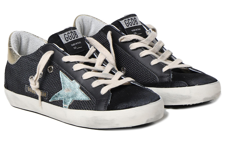 Lookbook (W) Golden Goose Low Top 'Hitam Biru Terpakai' GWF0000102.F003177.90329