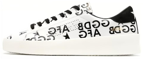 (Women) Golden Goose Low Top 'Printed Logo Black and White' G33WS957.A5 (Women) Golden Goose Low Top 'Printed Logo Black and White' G33WS957.A5