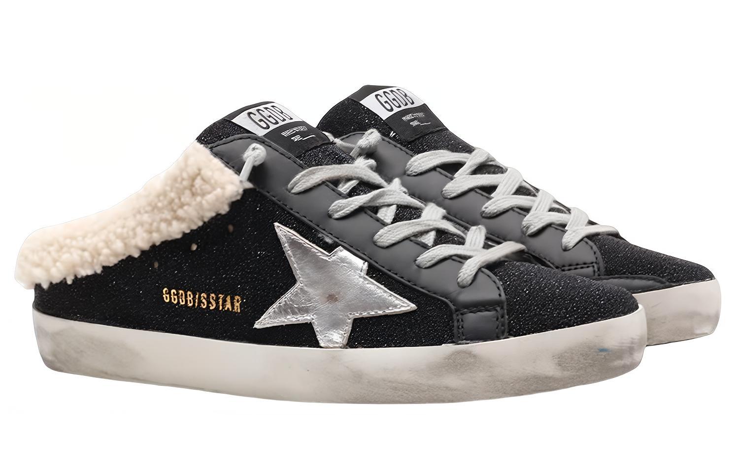 Shop (Women) Golden Goose Low Top Lace-Up 'Black Leather' GWF00110.F000167.90165