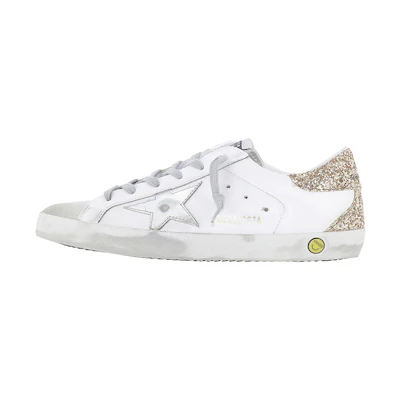 (W) Golden Goose Low Top Lace-Up 'Gold Sequin Tail White'