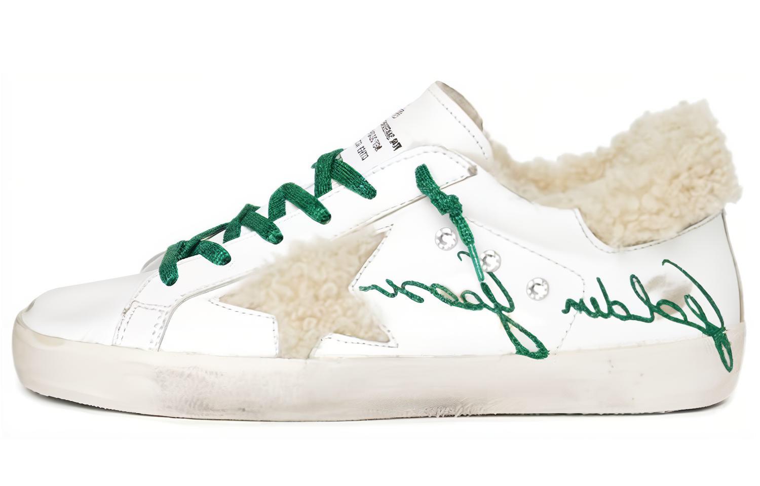 Buy (W) Golden Goose 低帮系带运动鞋 '白绿' GWF00207.F001548.10613