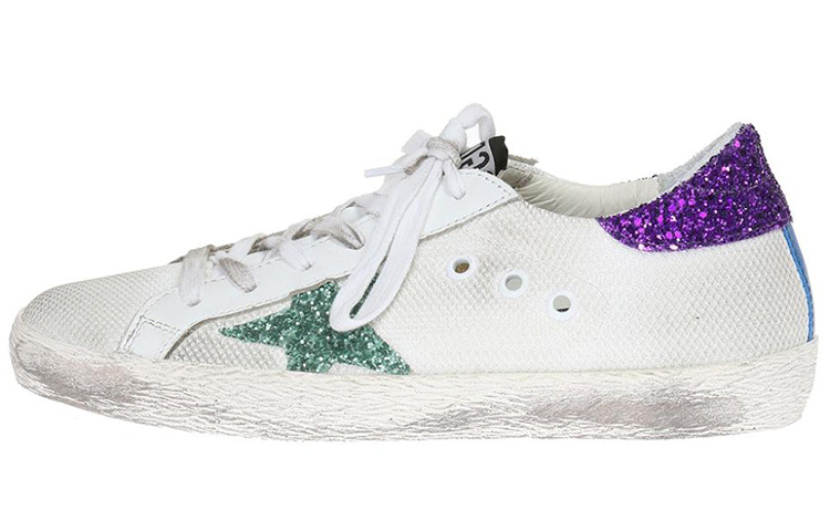(Women) Golden Goose Low Top Sneakers 'White Green Purple' G31WS590.B86