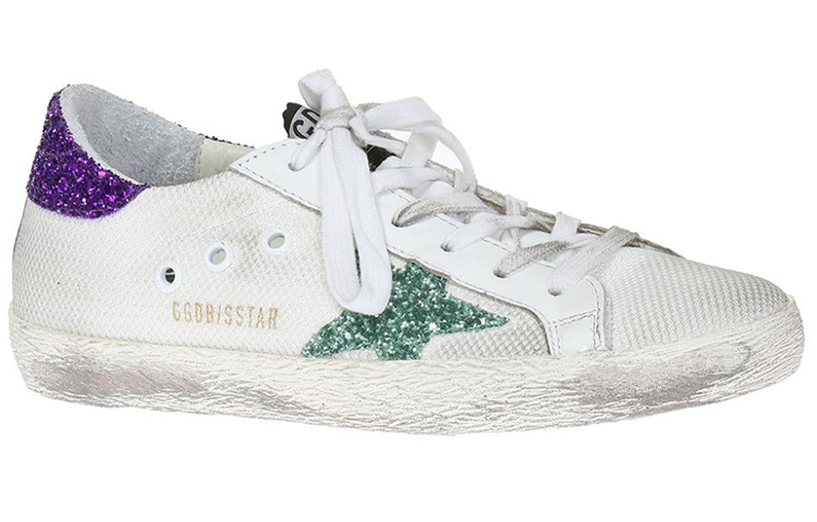 Order (W) 골든구스 로우탑 스니커즈 '화이트 그린 퍼플' G31WS590.B86