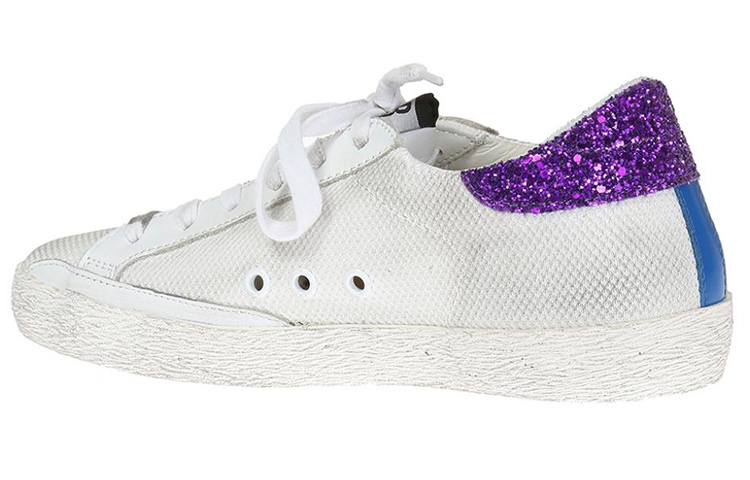 Shop (W) 골든구스 로우탑 스니커즈 '화이트 그린 퍼플' G31WS590.B86