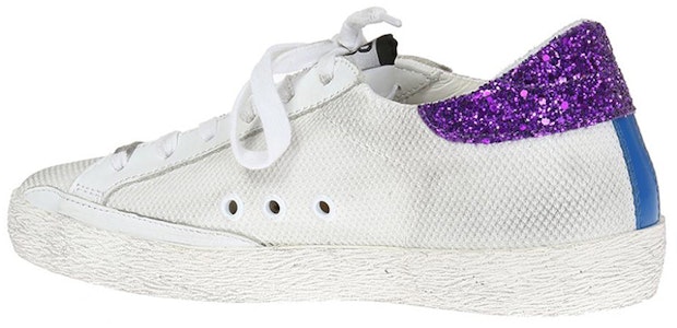 (W) 골든구스 로우탑 스니커즈 '화이트 그린 퍼플' G31WS590.B86 Shop (W) 골든구스 로우탑 스니커즈 '화이트 그린 퍼플' G31WS590.B86