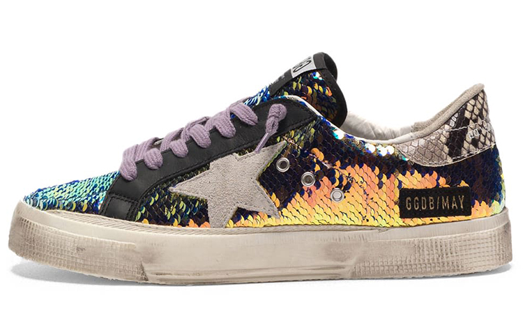 (Women) Golden Goose May 'Sequins with Snakeskin Heel - Multicolor' G35WS127.M1