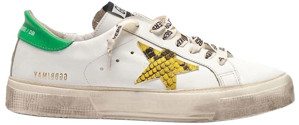 (W) Golden Goose May ''Weiß Grün Schlangenhaut Stern'' G35WS127.L6 Order (W) Golden Goose May ''Weiß Grün Schlangenhaut Stern'' G35WS127.L6