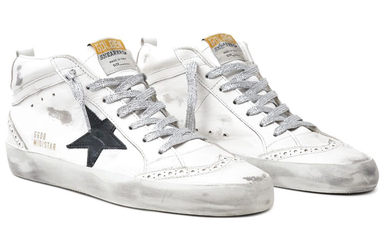 (W) Golden Goose Mid Star Black Silver 'White' 圖 3