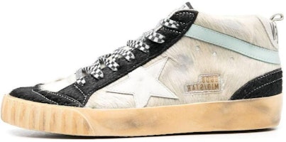 (Women) Golden Goose Mid Star 'Beige Black Distressed' GWF00122.F003295.11211 (Women) Golden Goose Mid Star 'Beige Black Distressed' GWF00122.F003295.11211